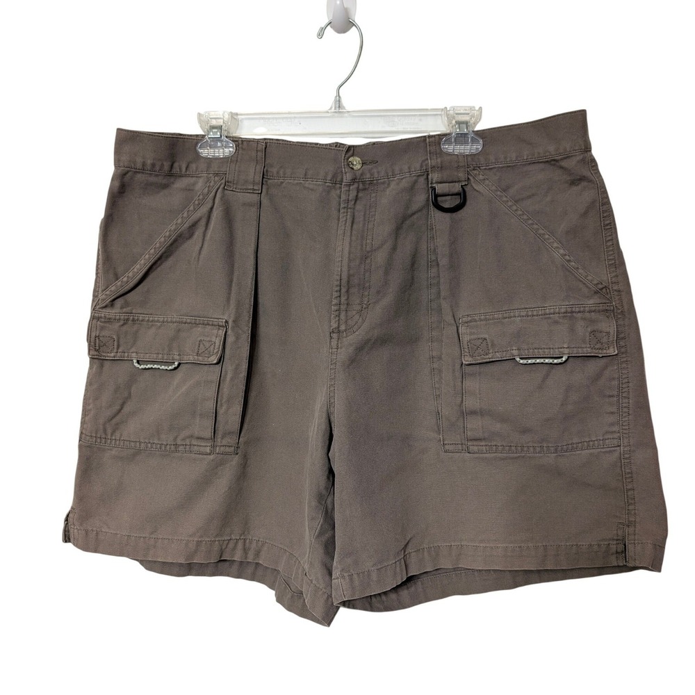 Columbia PFG Cargo Shorts Tan 100% Cotton Utility D-Ring Gorpcore XL